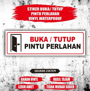 Stiker vinyl buka tutup pintu perlahan