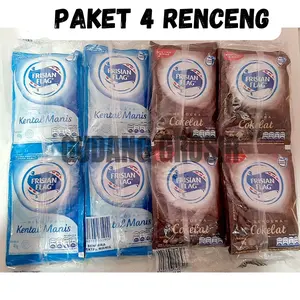 Frisian Flag 4 Renceng / 24 Sachet Susu Kental Manis Bendera 38gr