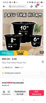 Product Review of Pasu Thai Hitam Plastic Pot from S**️ 1