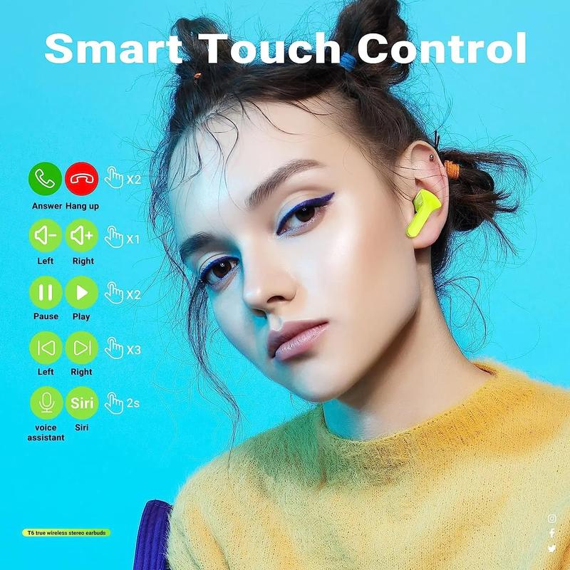 Tai nghe mini31, với màn hình kỹ thuật số LED, thân trong suốt 5 màu, chức năng điều khiển cảm ứng, khử tiếng ồn Bluetooth, tai nghe không dây, âm thanh điện tử 9