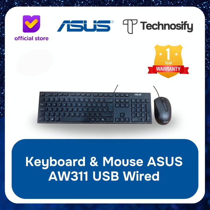 Gambar Keyboard & Mouse ASUS AW311 USB Wired dari technosify Kota Surabaya Tokopedia