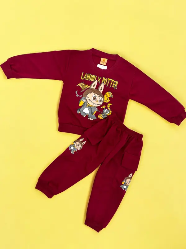 Baju anak laki-laki viral labubu X Harry Potter Stelan panjang labubu anak laki-laki / unisex / untuk anak 1-8 Tahun (Edisi Labubu) 7