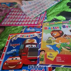 Buku Mewarnai BESAR Karakter anak anak Buku Mewarnai Sambil Belajar