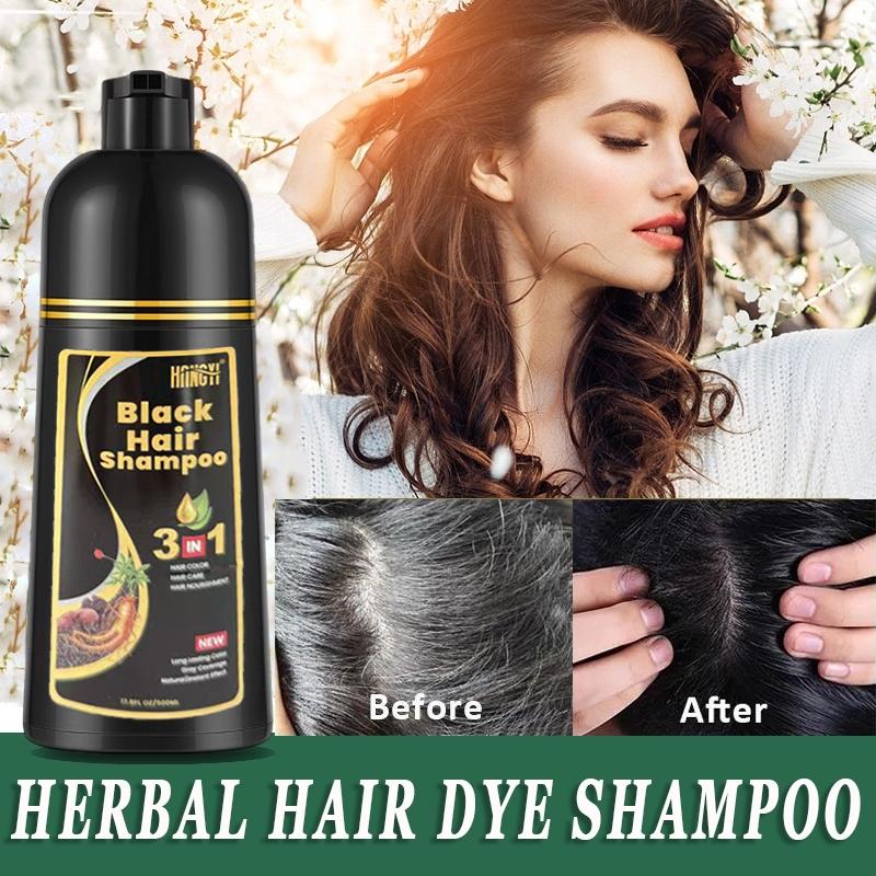 500ML Herbal Black Hair Shampoo Hair Dye Shampoo Professional Turn Your White/Gray Hair Into Black In Just 5 Minutes Non-irritating Hair Color Shampoo 500ML Herbal Black Hair Shampoo Hair Dye Shampoo Professional Turn Your White/Gray Hair Into Black In Just 5 Minutes Non-irritating Hair Color Shampoo