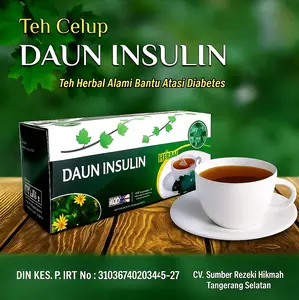 (Paket 2 Box) Teh Celup Daun Insulin Teh Herbal Diabetes Gula Darah Alami Lebih Praktis Dan Ekonomis Tea Instan