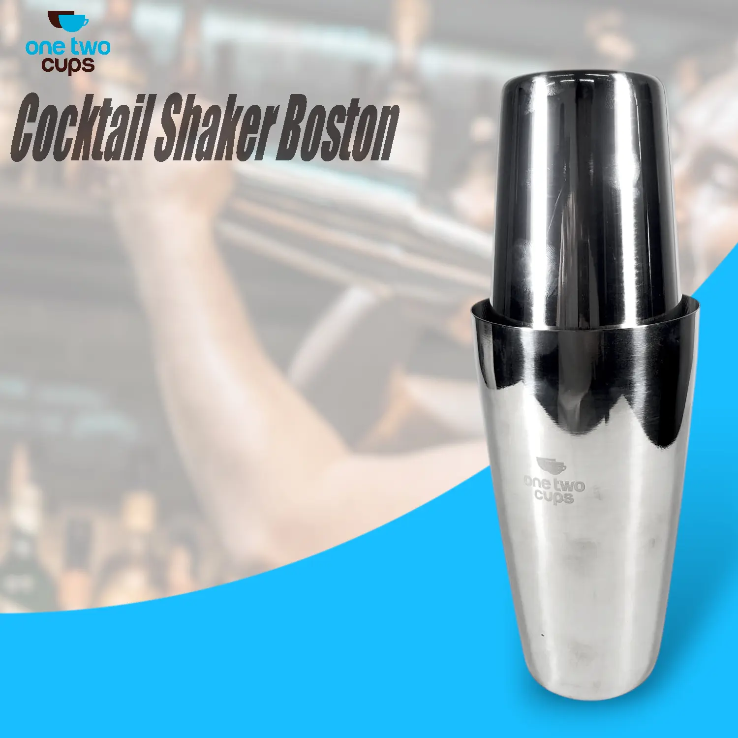 QYAA SHOP- One Two Cups Cocktail Shaker Boston Stainless Steel 201 550/850ml - ZH-58