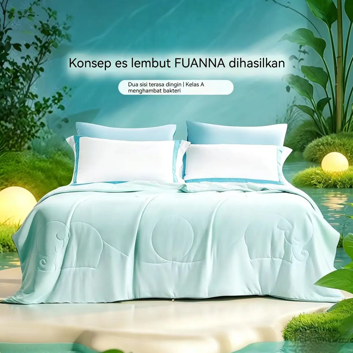 Selimut rasa sejuk untuk musim panas, ukuran single dan double, selimut AC, selimut serat es (ice silk), antibakteri, bisa dicuci dengan mesin. Isi selimut sejuk musim panas