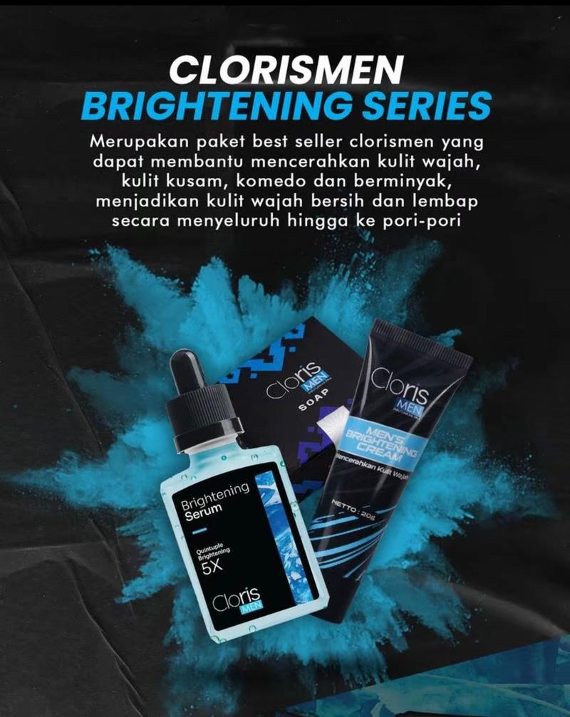Product Introduction of Clorismen Paket Brightening Series Skincare Perawatan Mencerahkan & Memutihkan Wajah Pria Membersihkan Flek Hitam Komedo 1