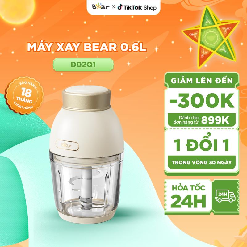[Ưu Đãi Sốc] Máy Xay Ăn Dặm Cho Bé BEAR Máy Xay Cầm Tay Máy Xay Đa Năng Máy Xay Mini Xay Cháo Xay Tỏi Ớt Rau Củ 6 Lưỡi Dao Không Gây Tiếng Ồn Lớn QSJ-D02Q1