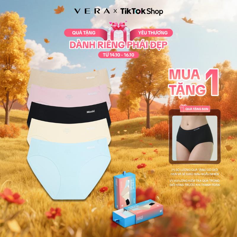 Combo 5 Quần lót bikini nữ Misaki seamless lưới không viền, thoáng khí - M1056 [GIAO MÀU NGẪU NHIÊN]