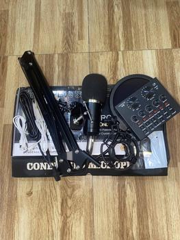 Product Review of Condenser Microphone Pro Audio Studio Full Set with V8 Sound Card/Sound Recording Stand/6 inch Pop Filter COMBO KIT from r**e 2