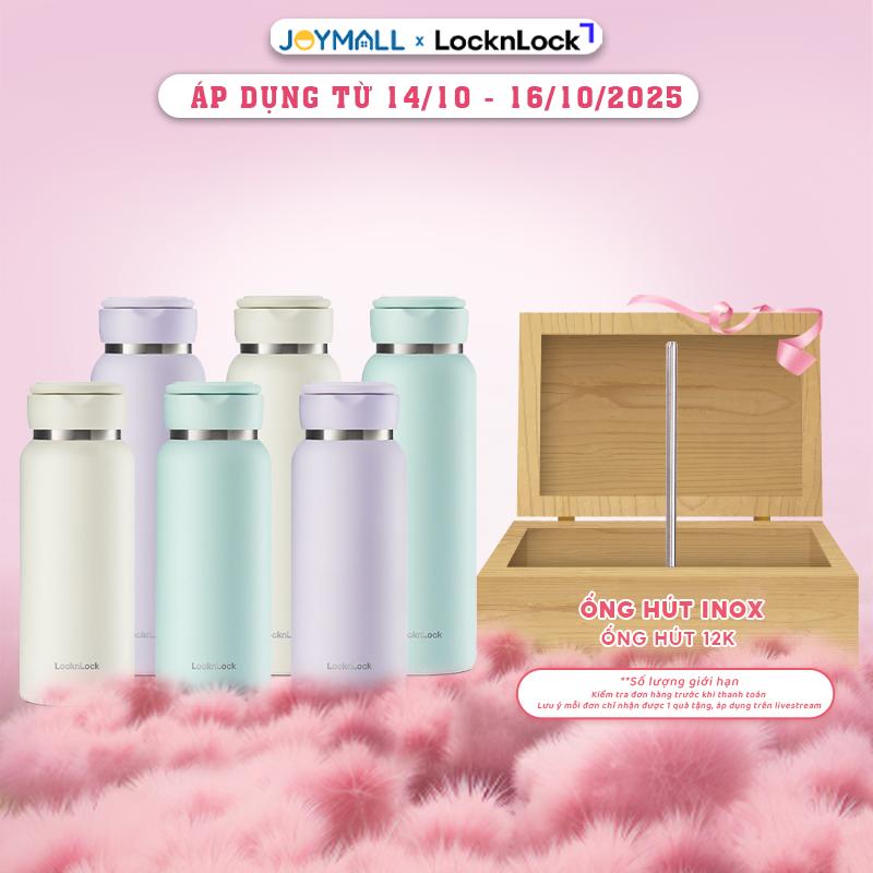 Bình Giữ Nhiệt Inox LocknLock Sling Ring Tumbler LHC4321 650ml, LHC4322 800ml , Hàng Chính Hãng, Quai Cầm Tiện Lợi - JoyMall [tặng ống hút thẳng gốc từ 14/10 - 16/10/25 chỉ có trên livestream]