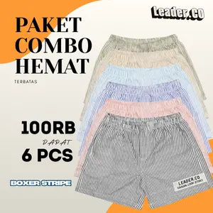 PAKET HEMAT 6 PCS 90RB Combo Hemat CELANA BOXER PRIA DAN WANITA MOTIF SALUR