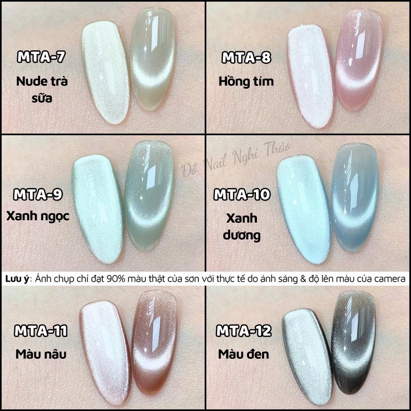 Set sơn gel mắt mèo thạch anh RAMYLA 12 màu [Tặng kèm nam châm chữ nhật+thanh tạo mắt mèo trái tim] 5