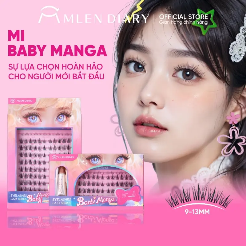 Mlen Diary - Mi Tự Nhiên Baby Manga, Mi Giả Hoạt Hình, Mi Cụm Dễ Dùng, Có Thể Tái Sử Dụng Nhiều Lần