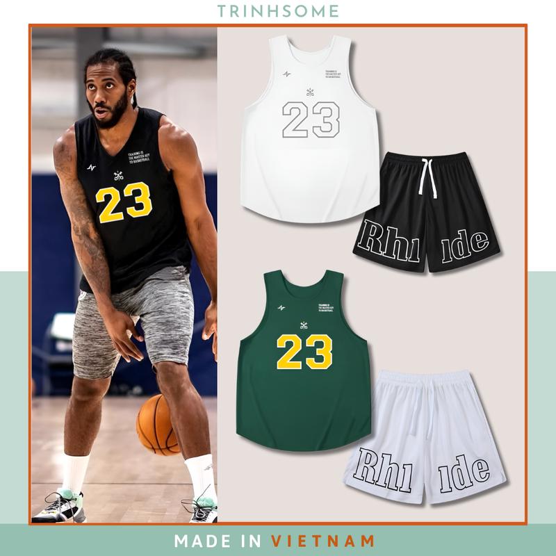 Bộ Quần Áo Nam Nữ Set Đồ Tập Thể Thao Bóng Rổ, Thể Hình, Gym, Áo Ba Lỗ Tanktop In Số 23 Phối Quần Đùi In Chữ, 2 Túi Có Khoá Kéo, Dây Rút Bụng, Thoáng Khí, Nhanh Khô. Mã: BL3.QD2