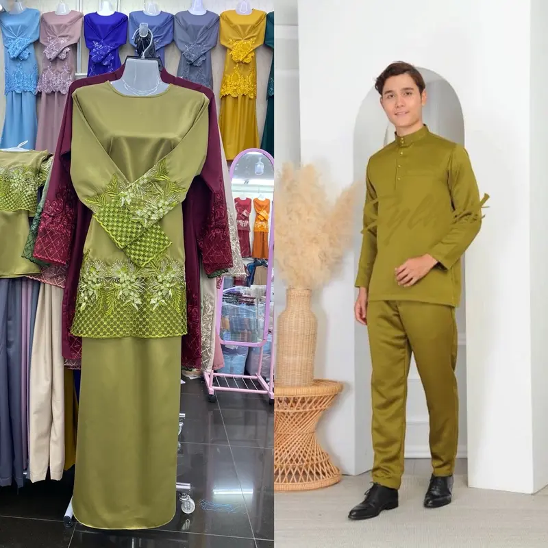 Set Keluarga Olimpik Olive Gold Raya 2025 - Jenis Satin, Sai - TikTok ...
