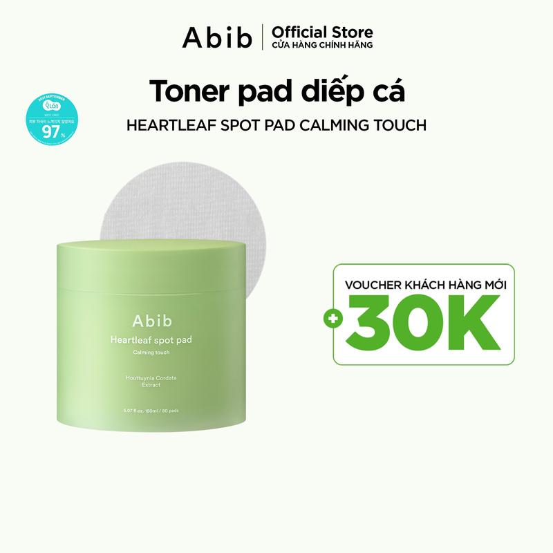 [FLASHSALE] Toner pad chiết xuất diếp cá giúp làm dịu da & tẩy tế bào chết Abib Heartleaf Spot Pad Calming Touch (80 miếng)
