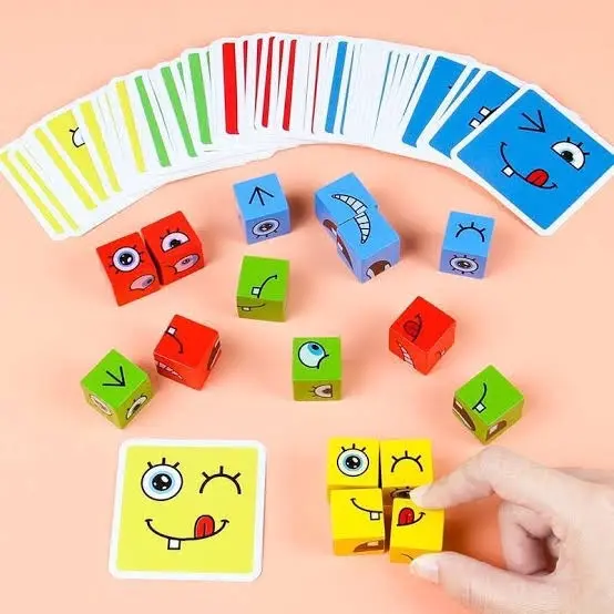 Mainan Face Change Rubik Cube Puzzle + Bell / Mainan Susun Ekspresi Muka / Kubus Wajah New Edukasi Toys Dewasa / Anak Anak-Anak 4