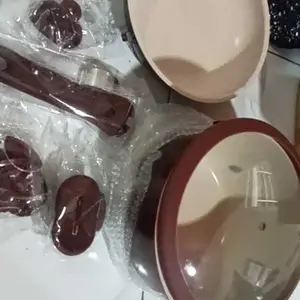 [EXCLUSIVE ISCHAINDYOFC] TEXANIA SET Panci Soup dan Frypan Maroon Anti Lengket 20cm Multifungsi Mudah Dibersihkan Kualitas Foodgrade Kitchenware