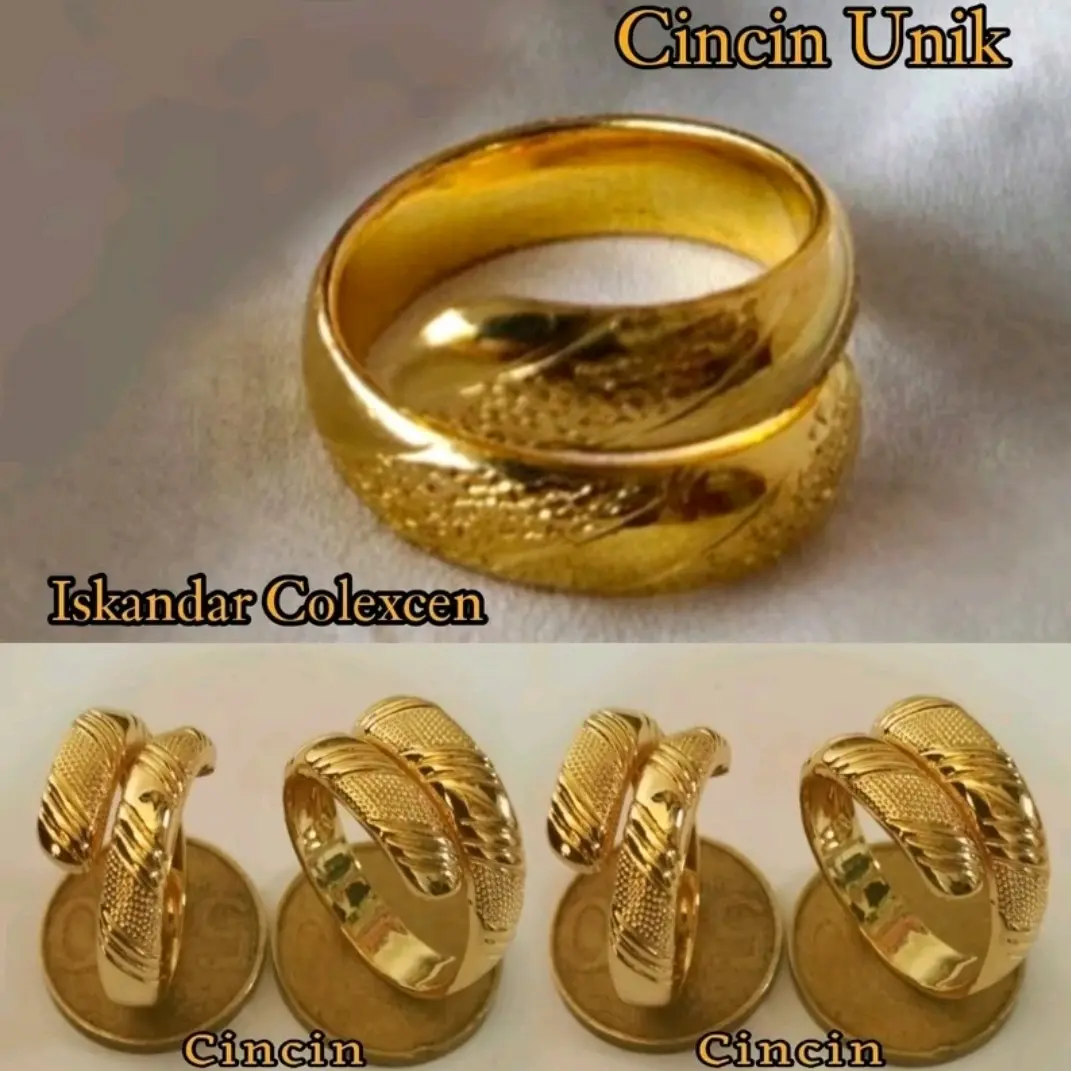 CINCIN KOIN 1991 MOTIF ULIR BERLAPIS EMAS 24K wanita