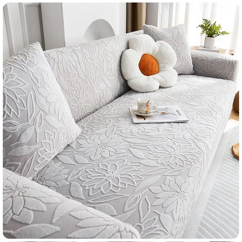 Bọc Ghế Sofa, Chất Liệu Nhung Jacquard, Tất Cả Các Mùa, Chống Mèo Cào, Bọc Trượt, Cho Phòng Khách, Bọc Đi Gác Góc 1 / 2 / 3 / 4 chỗ ngồi 4