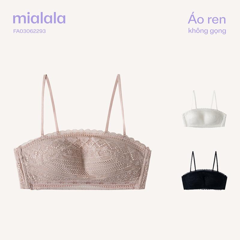 MIALALA Áo ngực nữ ren đệm mỏng 0.5cm MIALALA 2293 FA03062293 - Dáng bandeau thoải mái, chất liệu ren cao cấp, 3 màu cơ bản: trắng, be và đen