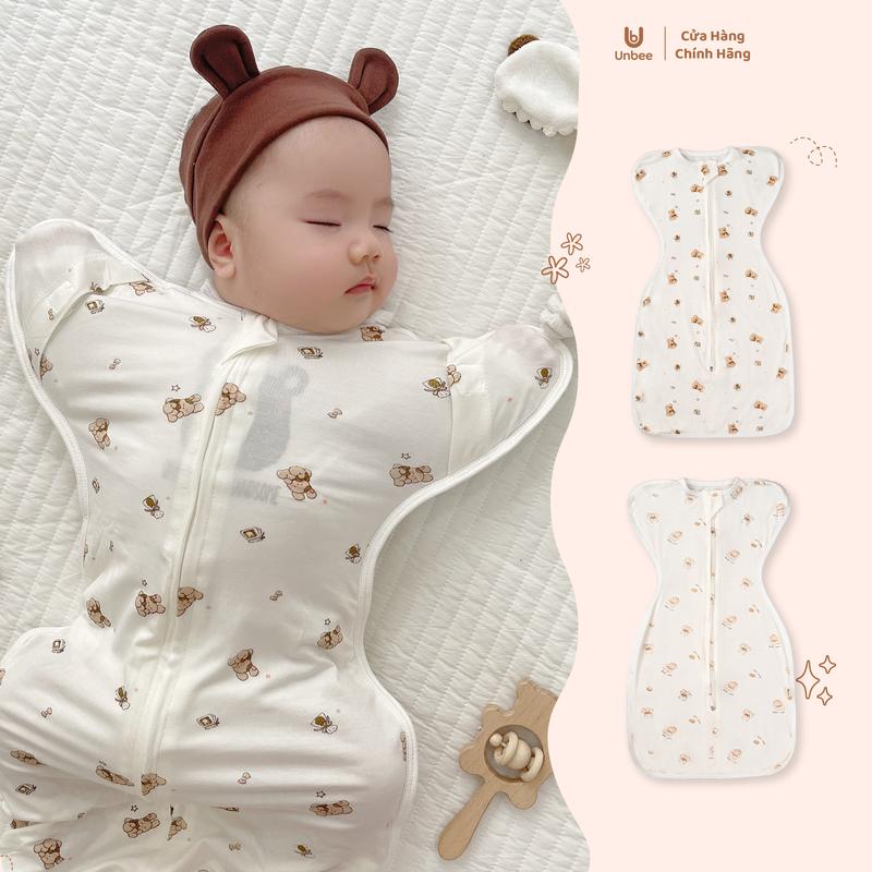 UNBEE Nhộng Chũn Tơ Tằm Phủ Nano Kháng Khuẩn Dày Dặn Giúp Ngủ Ngon Cho Bé Từ 0-9 Tháng