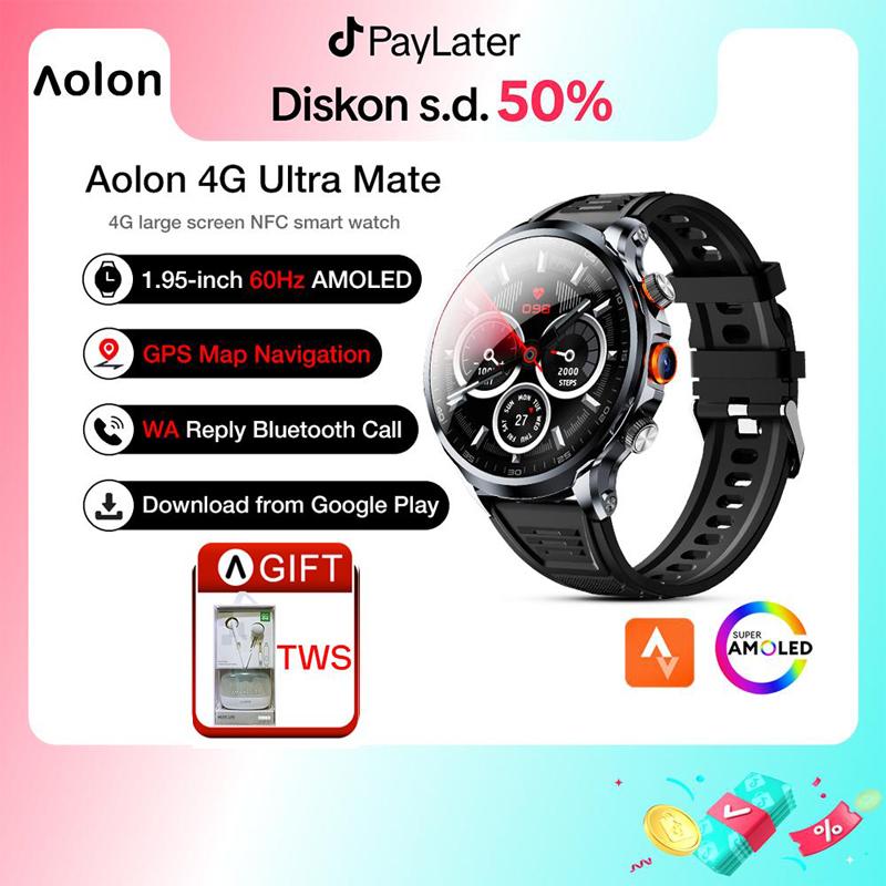 Gift 】Aolon 4G Ultra Mate Smartwatch 52mm Sim Card Wifi GPS