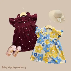 KALUNA DRESS BAYI LUCU RAYON KEKINIAN KANCING KATUN PEREMPUAN