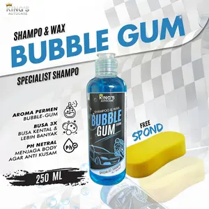 King's Shampoo & Wax Bubble Gum 250ML By King's Autocare Sabun Cuci Kendaraan Motor Mobil Gratis Spons