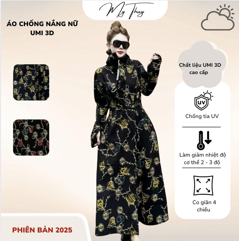  B16 Áo chống nắng nữ toàn thân 1 lớp dáng dài chất liệu Umi 3D chống tia UV Sport 