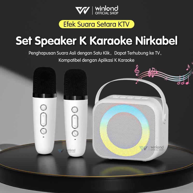 (COD) Winland Speaker Bluetooth Karaoke 2 MIC 1 SET Portable Mini Speaker Bluetooth Bass Wireless Jam speaker listrik 7
