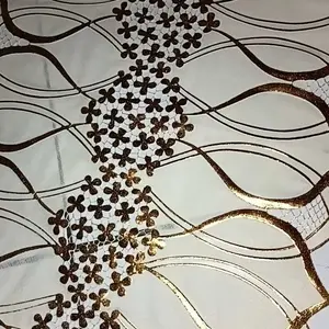JieLiDa Taplak Meja Tamu Model Flower Cantik Premium Gold & Silver Ukuran 40x84 cm Motif Bunga
