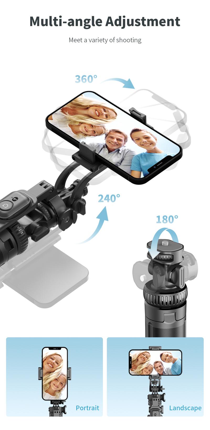 Product Introduction of 2055mm Selfie Stick Tripod with Wireless Remote Removable Fill Light Extendable Tripod with 1/4 Screw for Phone Camera Live Broadcast IOS Android 50
