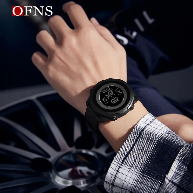 Đồng Hồ Nam, Thương Hiệu Hàng Đầu Của OFNS, Thương Hiệu Sang Trọng Mới, Phong Cách 6122, Đồng Hồ Đếm Bước Thể Thao, Đo Lượng Calo, Chống Nước 50M, Đồng Hồ Đeo Tay Kỹ Thuật Số LED, Thích Hợp Cho Nam, 2024 4