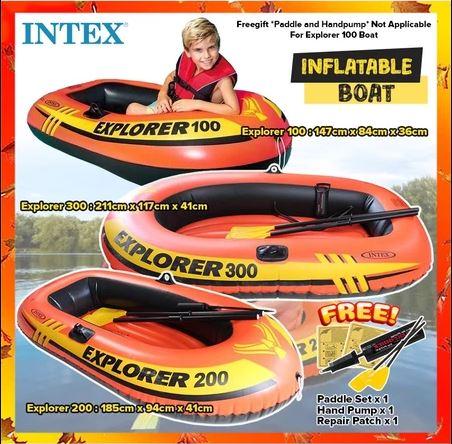 INTEX 4 SIZE Bot Angin KAYAK Pancing Sungai Angin / Explorer Inflatable ...