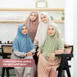 Arafa Hijab - Khimar Livia | Jilbab Langsungan Instan Terbaru Kekinian & Syari Non Pet |  Bergo Jersey ITY Premium Viral | LVA