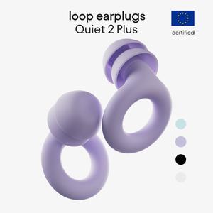 Loop Quiet2 Plus-Noise Reducing Earplugs(-27dB) for Sleep，Focus，Study，Noise，Sensitivity&Travel-Super Soft，Reusable，Hearing，Protection 4Sizes(XS-L)