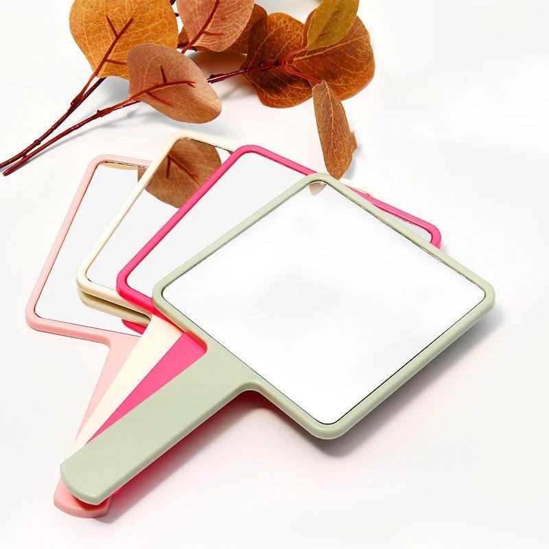 Product Introduction of 1Pc Random Color Square Handheld Cosmetic Mirror Eyelash Extension Makeup Mirrors with Handle Small Portable Travel Tools 15