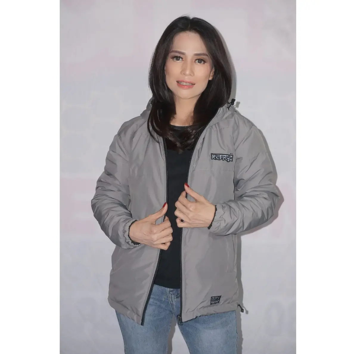 Jaket Winter REFAYO  Pria Wanita Outdoor Waterproof Windproof - Abu Abu Sport