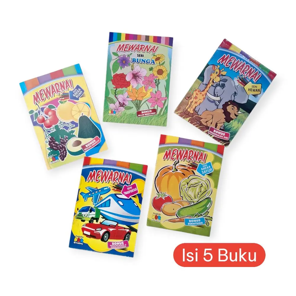 (Paket 5 Buku)BUKU MEWARNAI Untuk Anak TK/Paud/Belajar Mewarnai Anak/Buku Aktivitas Belajar Menggambar/ Books