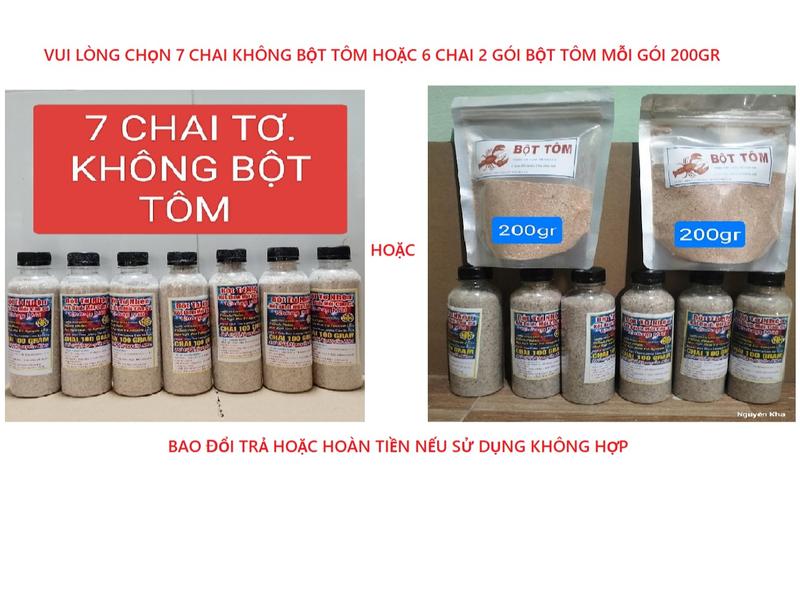 [ CHAI 100gr] 6 CHAI TƠ NHỆN 2 GÓI BỘT TÔM HOẶC 7 CHAI KHÔNG BỘT TÔM[TƠ NHỆN kết dính mồi TRỘN VỚI CÁM HOẶC MỒI TỰ PHA CHẾ ] Đi Câu Fishing Bắt Cá Fish Ca Câu Cá