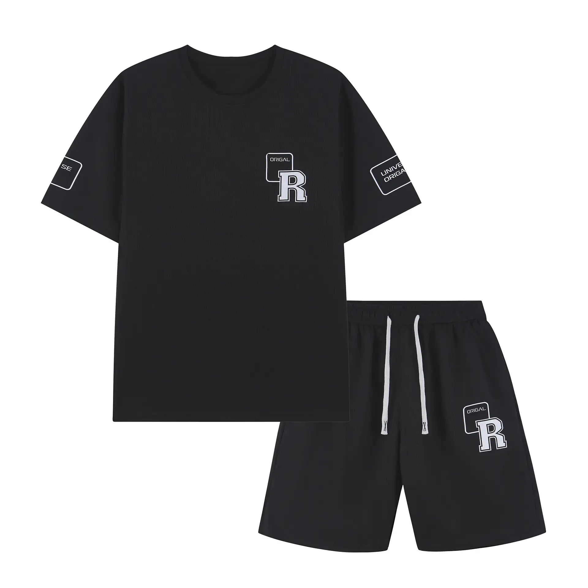 { Bộ tổ ong in chữ R ) Đồ Bộ thể thao Nam Nữ Thun Tổ Ong – Set Áo Quần Short Mặc Nhà Mùa Hè Form Rộng mẫu mới năm 2026