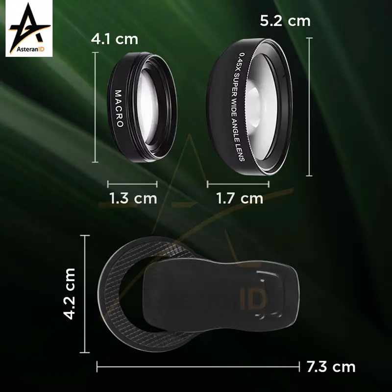 Lensa Kamera HP Smartphone 2 in 1 Macro 12.5X Wide 0.45X 5