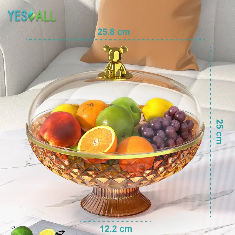 YESALL Keranjang Buah - Tudung Saji Nampan Mangkok Aesthetic Nampan Aesthetic Tudung Saji Estetik Tempat Buah Wadah Saji Piring Buah Rak Buah Kitchenware 8