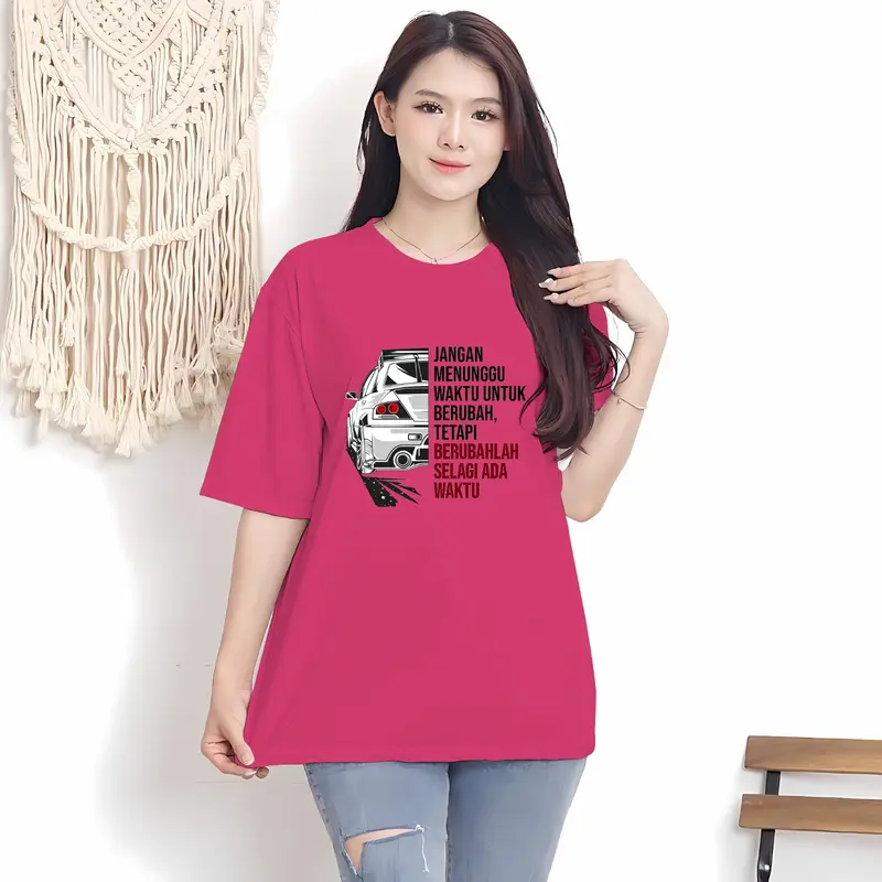 COD Kaos Oversize Wanita/Kaos UNISEX T-SHIRT Oversize Wanita/Kaos Distro Wanita/Kaos Streetwear Oversize Baju Combed Oblong Santai Nyaman Motif Variasi Soft Atasan Tee Pendek Tangan Polos Printing Panjang 2