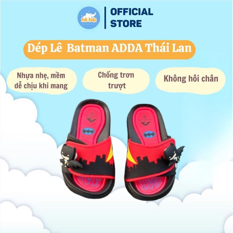 Dép Lê ADDA Thái Lan Hoạ Tiết Batman Cho Trẻ Em Bé Trai Êm Nhẹ Đàn Hồi Tốt Mang Chống Nước Bền Bỉ Không Hôi Chân Mũi Tròn