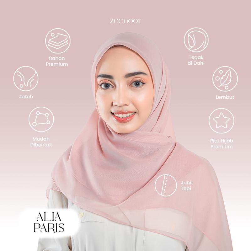 Zeenoor Paris Japan Premium Hijab - Kerudung Segi Empat Muted Rainbow Color by Cacil 2