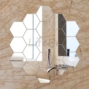 ￼Hexagonal Cermin Tempel Kaca Sticker Segi Enam Hexagon Mirror Acrylic Dekorasi Hijang Akrilik Dekorasi Toilet Kamar Mandi Murah Import